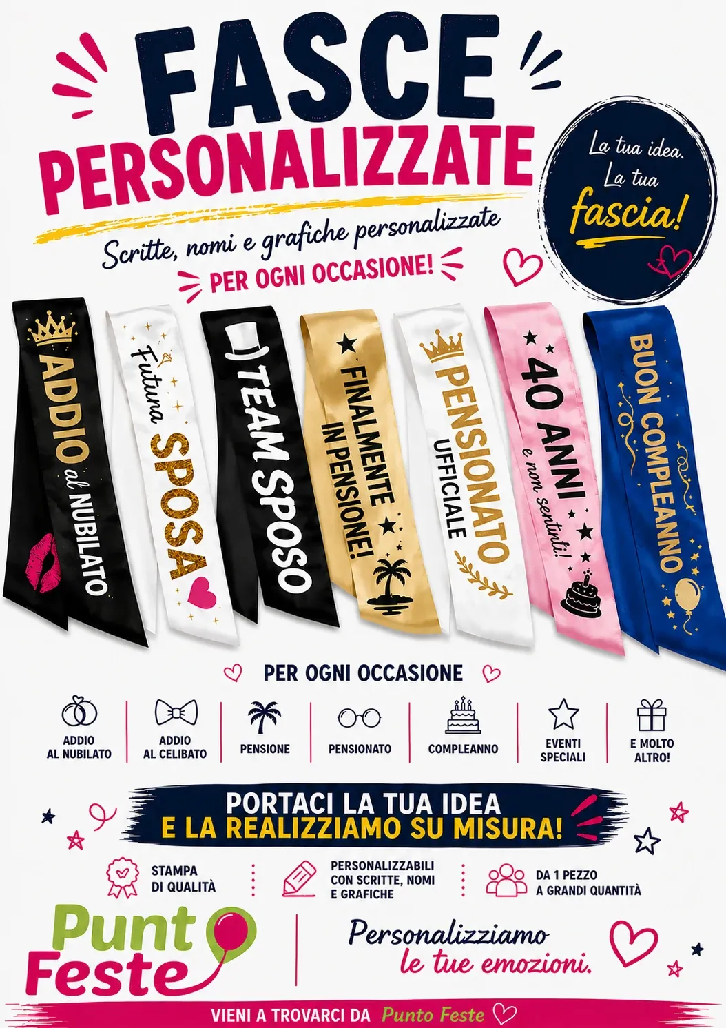 Locandina fasce personalizzate - Punto Feste